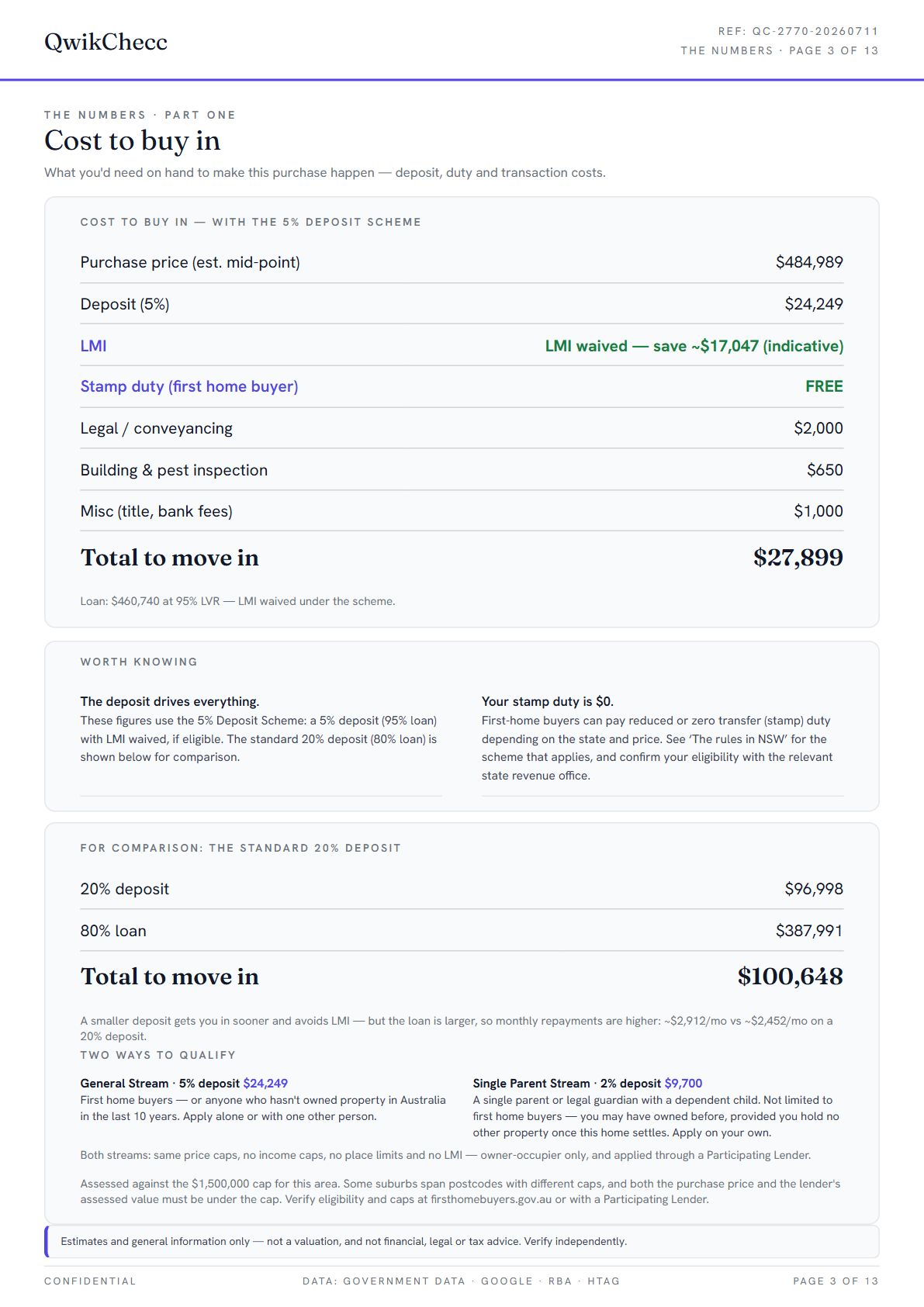 Sample · English — QwikChecc property report page 3