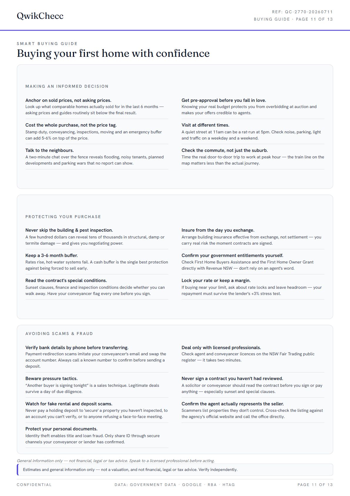 Sample · English — QwikChecc property report page 11